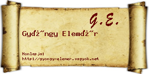 Gyöngy Elemér névjegykártya